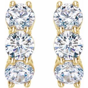 14K Yellow Gold 2 CTW Lab-Grown Diamond 12 mm Hoop Earrings – image 3