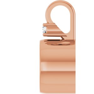 14K Rose Gold 9x7 mm Oval .03 CT Lab-Grown Diamond Semi-Set Cabochon Pendant – image 6