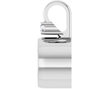 Sterling Silver 9x7 mm Oval .03 CT Natural Diamond Semi-Set Cabochon Pendant – image 6