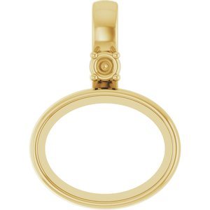 10K Yellow Gold 9x7 mm Oval Cabochon Pendant Mounting – image 2