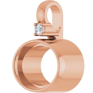 14K Rose Gold 9x7 mm Oval .03 CT Lab-Grown Diamond Semi-Set Cabochon Pendant – image 4