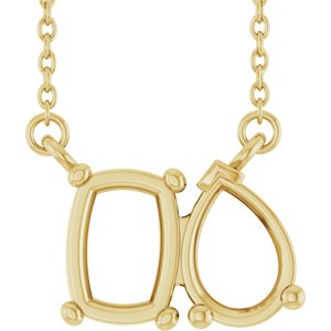 10K Yellow Gold Two-Stone 18" Necklace Mounting – image 2