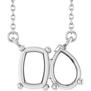 Platinum Two-Stone 18" Necklace Mounting – image 2