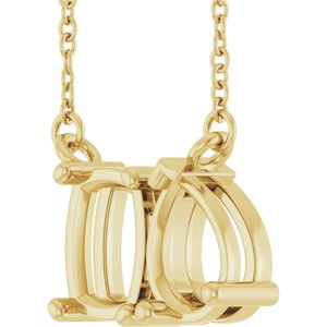 10K Yellow Gold Two-Stone 18" Necklace Mounting – image 4
