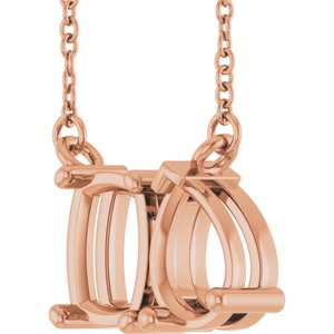 14K Rose Gold Two-Stone 18" Necklace Mounting – image 4