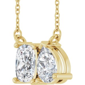 10K Yellow Gold Two-Stone 18" Necklace Mounting – image 3