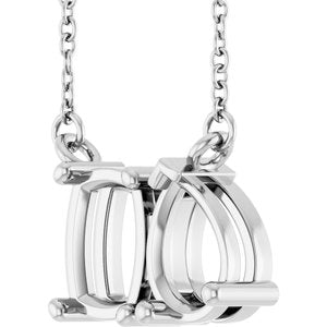 10K White Gold Two-Stone 18" Necklace Mounting – image 4