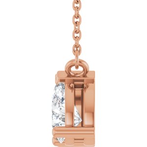14K Rose Gold Two-Stone 18" Necklace Mounting – image 5