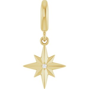 18K Yellow Gold-Plated Sterling Silver .005 CT Lab-Grown Diamond Charm/Pendant – image 2