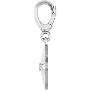Platinum .005 CT Round Lab-Grown Diamond Charm/Pendant – image 3