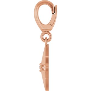 14K Rose Gold .005 CT Round Lab-Grown Diamond Charm/Pendant – image 3