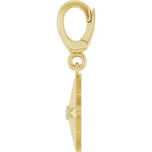 14K Yellow Gold 1 mm Round Star Charm/Pendant Mounting – image 5