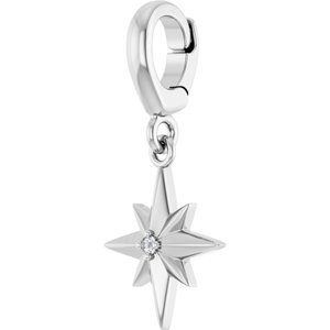 14K White Gold 1 mm Round Star Charm/Pendant Mounting – image 3