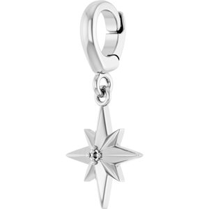 Sterling Silver .005 CT Round Natural Diamond Charm/Pendant – image 2