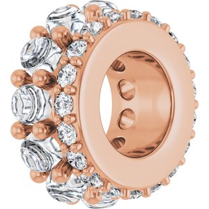 14K Rose Gold 2 mm Round Cabochon Spacer Charm/Pendant Mounting – image 3