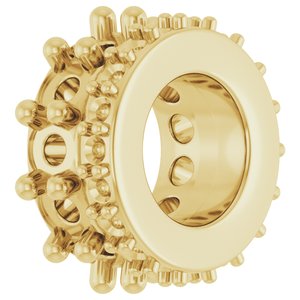 14K Yellow Gold 2 mm Round Cabochon Spacer Charm/Pendant Mounting – image 4