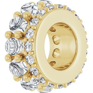 14K Yellow Gold 2 mm Round Cabochon Spacer Charm/Pendant Mounting – image 3