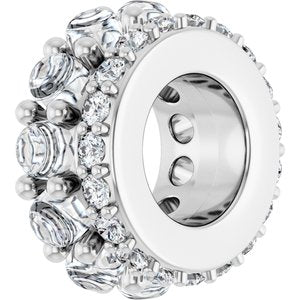 10K White Gold 2 mm Round Cabochon Spacer Charm/Pendant Mounting – image 3