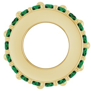14K Yellow Gold 2 mm Round Natural Emerald Semi-Set Spacer Charm/Pendant – image 6
