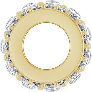 14K Yellow Gold 2 mm Round Cabochon Spacer Charm/Pendant Mounting – image 5