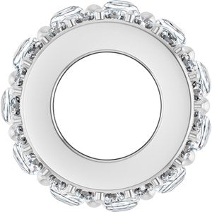 14K White Gold 2 mm Round Cabochon Spacer Charm/Pendant Mounting – image 5