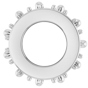 14K White Gold 2 mm Round Cabochon Spacer Charm/Pendant Mounting – image 6