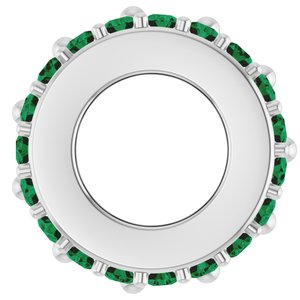 Platinum 2 mm Round Natural Emerald Semi-Set Spacer Charm/Pendant – image 6