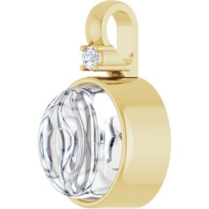 10K Yellow Gold 9x7 mm Oval .03 CT Lab-Grown Diamond Semi-Set Pendant – image 3