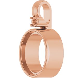 14K Rose Gold 9x7 mm Oval Bezel-Set Cabochon Pendant Mounting – image 4