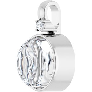 14K White Gold 9x7 mm Oval Bezel-Set Cabochon Pendant Mounting – image 3