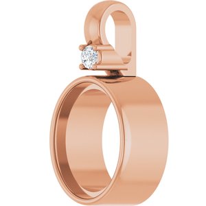 14K Rose Gold 9x7 mm Oval .03 CT Lab-Grown Diamond Semi-Set Pendant – image 4