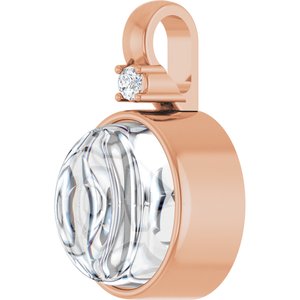 14K Rose Gold 9x7 mm Oval .03 CT Lab-Grown Diamond Semi-Set Pendant – image 3