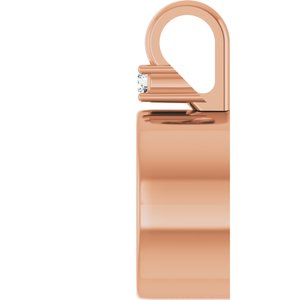 14K Rose Gold 9x7 mm Oval .03 CT Natural Diamond Semi-Set Pendant – image 6