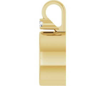10K Yellow Gold 9x7 mm Oval .03 CT Lab-Grown Diamond Semi-Set Pendant – image 6