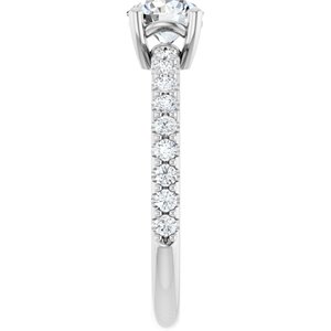 14K White Gold 5.8 mm Round Ring Mounting – image 7