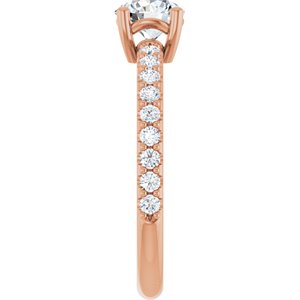 14K Rose Gold 5.8 mm Round Ring Mounting – image 7