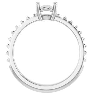 10K White Gold 5.8 mm Round Ring Mounting – image 4