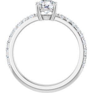 14K White Gold 5.8 mm Round Ring Mounting – image 3