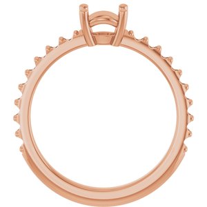 14K Rose Gold 5.8 mm Round Ring Mounting – image 4