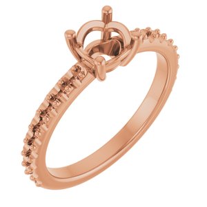 14K Rose Gold 5.8 mm Round Ring Mounting – image 2