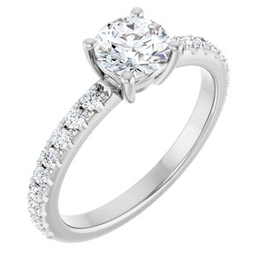 10K White Gold 5.8 mm Round Ring Mounting