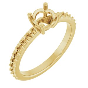 18K Yellow Gold 5.8 mm Round Ring Mounting – image 2
