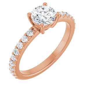 18K Rose Gold 5.8 mm Round Ring Mounting
