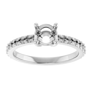 14K White Gold 5.8 mm Round Ring Mounting – image 6