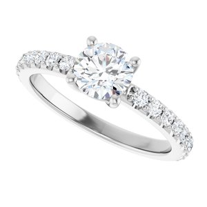 10K White Gold 5.8 mm Round Ring Mounting – image 8