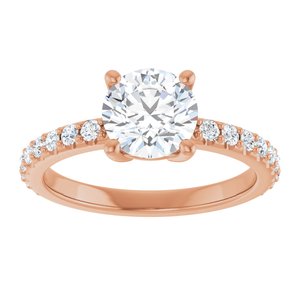 10K Rose Gold 7 mm Round Ring Mounting – image 5