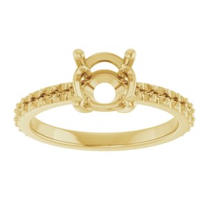10K Yellow Gold 7 mm Round Ring Mounting – image 6