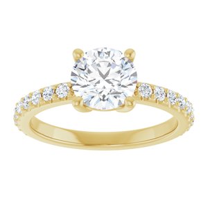 10K Yellow Gold 7 mm Round Ring Mounting – image 5
