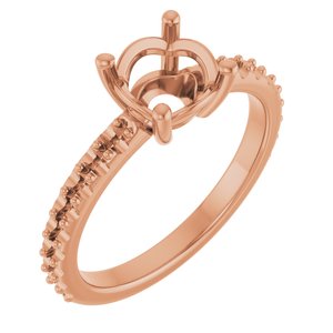 10K Rose Gold 7 mm Round Ring Mounting – image 2