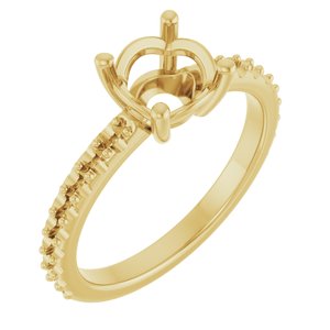 18K Yellow Gold 7 mm Round Ring Mounting – image 2